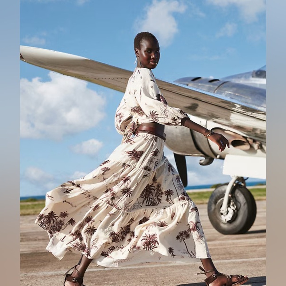 Banana Republic David Jones Wayfinder Safari Linen Top and Skirt Set